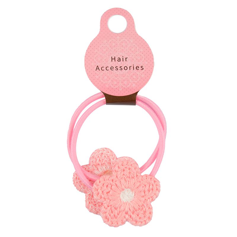 akachan honpo - 迷你髮圈-編織小花-粉紅色