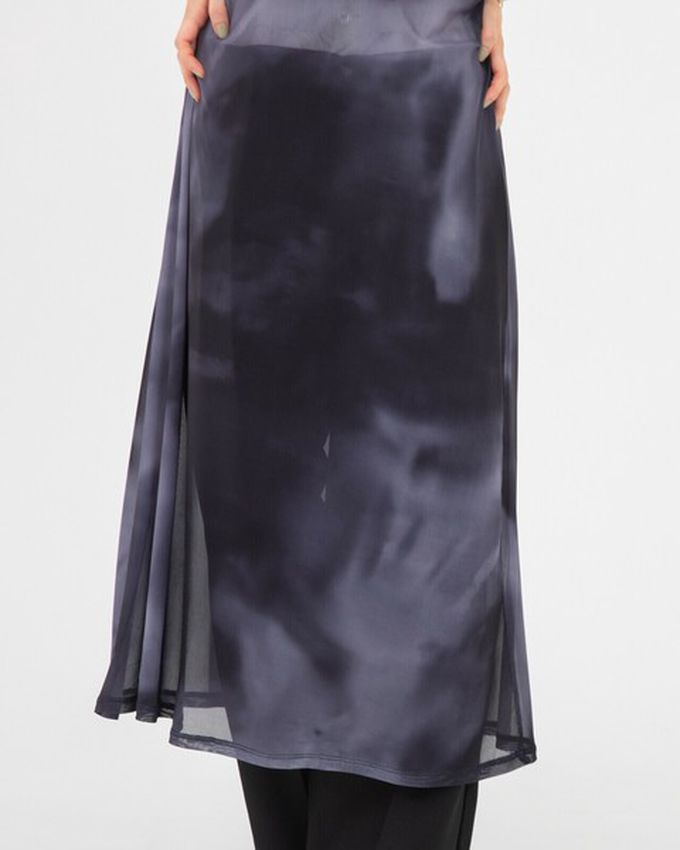 日本 gleam - 穿搭有型 暈染透膚細肩帶洋裝-水藍系