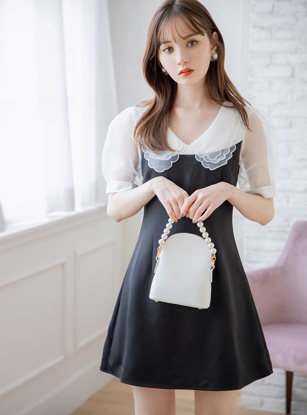 日本 GRL - 3WAY公主專屬蝴蝶結珍珠手提包/側背包-白