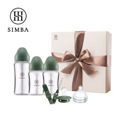 Simba 小獅王辛巴 - 蘊蜜質金玻璃新生初綻禮盒-治綠