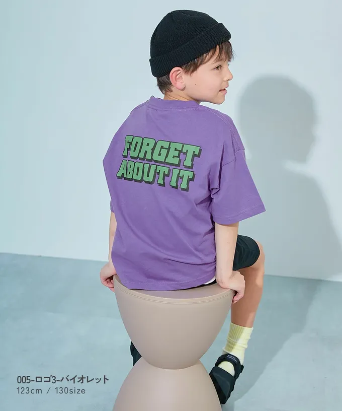 日本 devirock - 100%棉 定番印花短袖上衣-冰淇淋蘇打-摩登紫