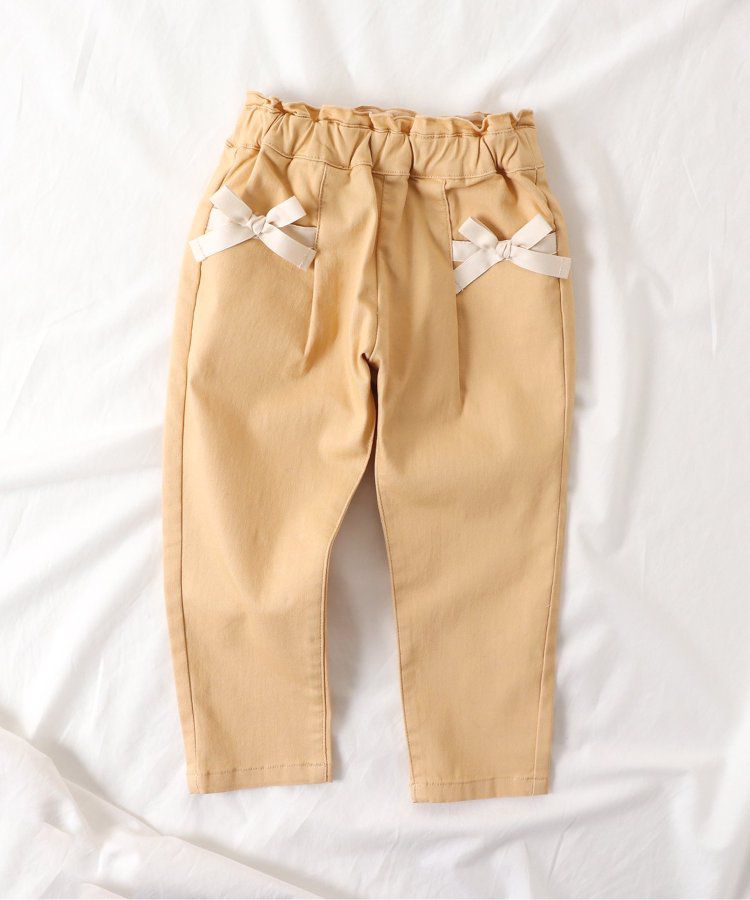 日本 apres les cours - 蝴蝶結口袋腰鬆緊長褲-黑白格