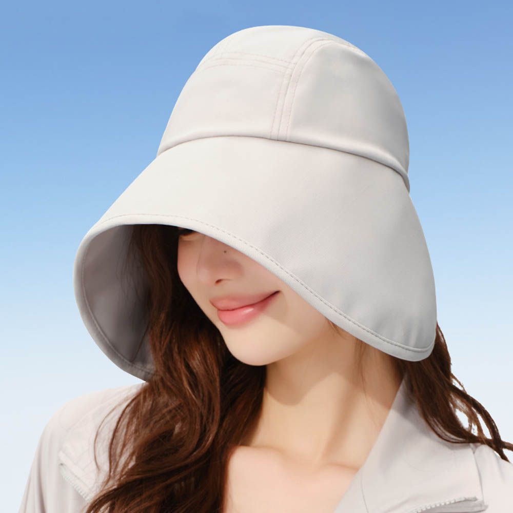 UPF50+涼感全臉防曬遮陽帽-灰色 (56-58cm)