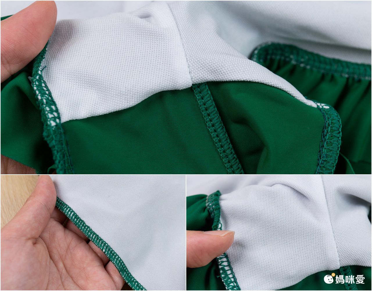 小清新比基尼罩衫顯瘦修身泳衣(三件組)-潑墨葉片-綠+白-比基尼上衣、泳褲、罩衫