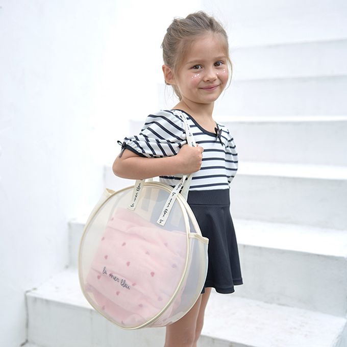 日本 Lycee mine - 微閃亮圓形透明玩水/游泳包-薄荷綠 (F)