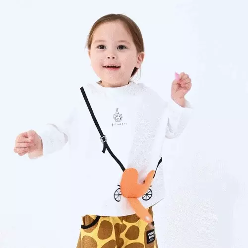 日本 Baby Room - 純棉立體翻翻樂長袖上衣-幽靈速食店-粉