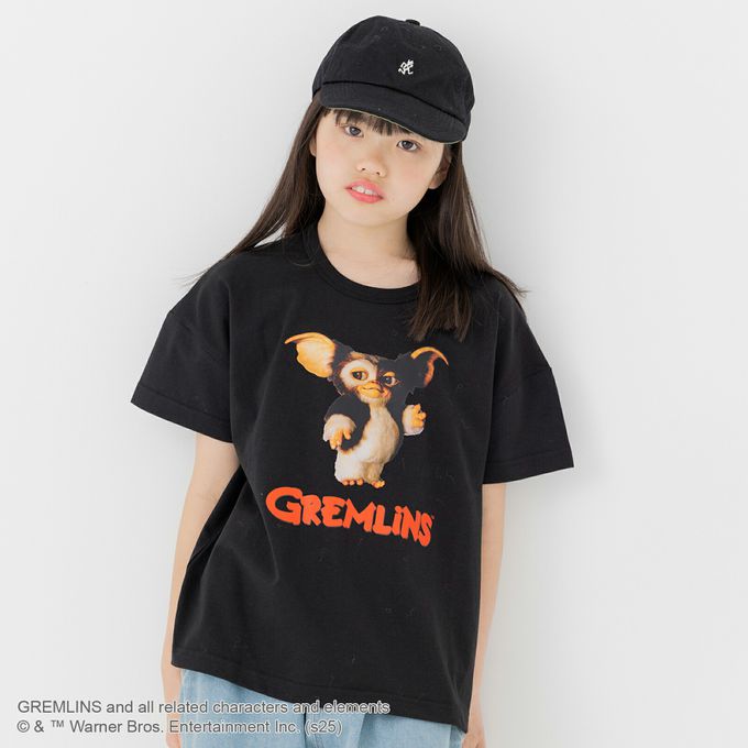 日本 Chil2 - 聯名款 100%純棉短袖上衣-電影角色小精靈(復古黑白)-黑