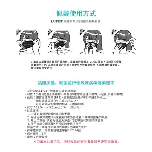 醫療防護口罩/成人 松石綠 30入盒裝(都會時尚系列)