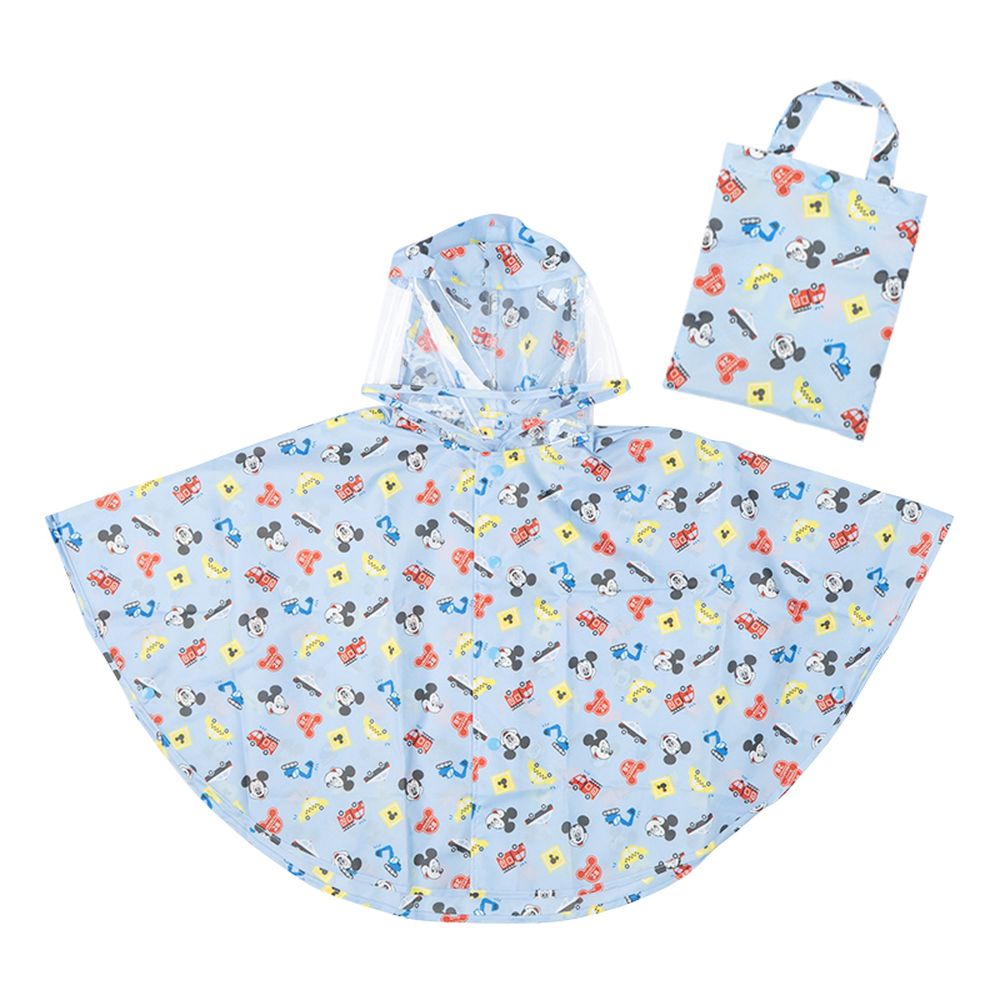 短斗篷式雨衣-米奇-藍色 (80~95cm)