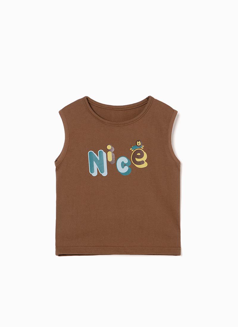韓國 OZKIZ - Nice獅子無袖背心上衣-咖啡