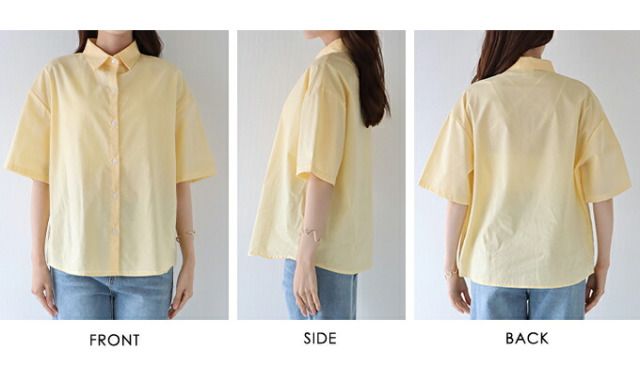 日本 BLUE EAST - 休閒率性翻領短袖襯衫-黃