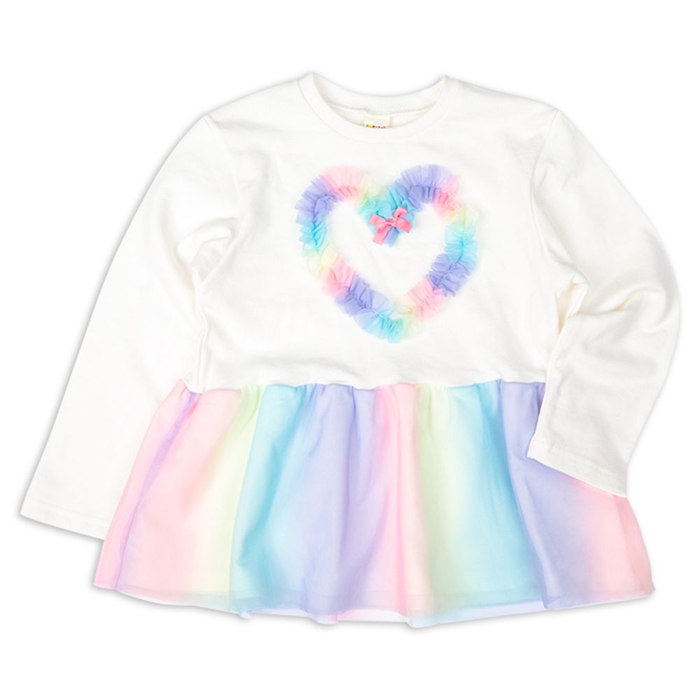 長版上衣-愛心蝴蝶結-白色