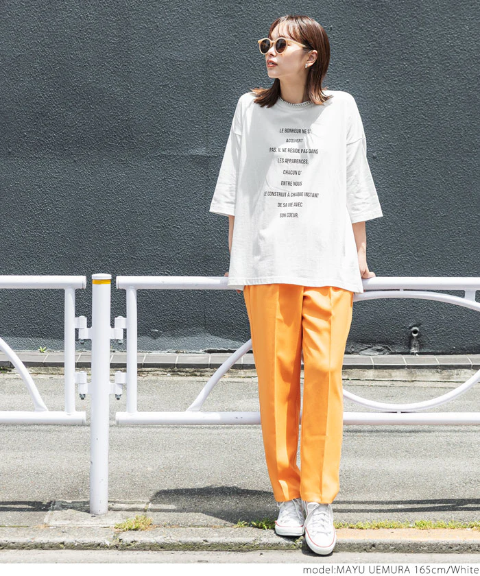 日本 COCA - 圓領純棉透氣字母短T-媽媽-白