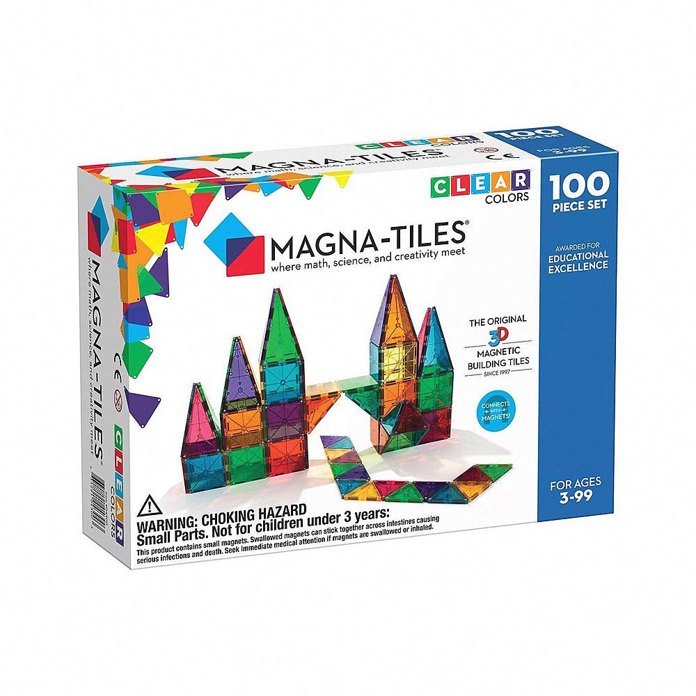 Magna-Tiles® - 彩色透光磁力積木100片