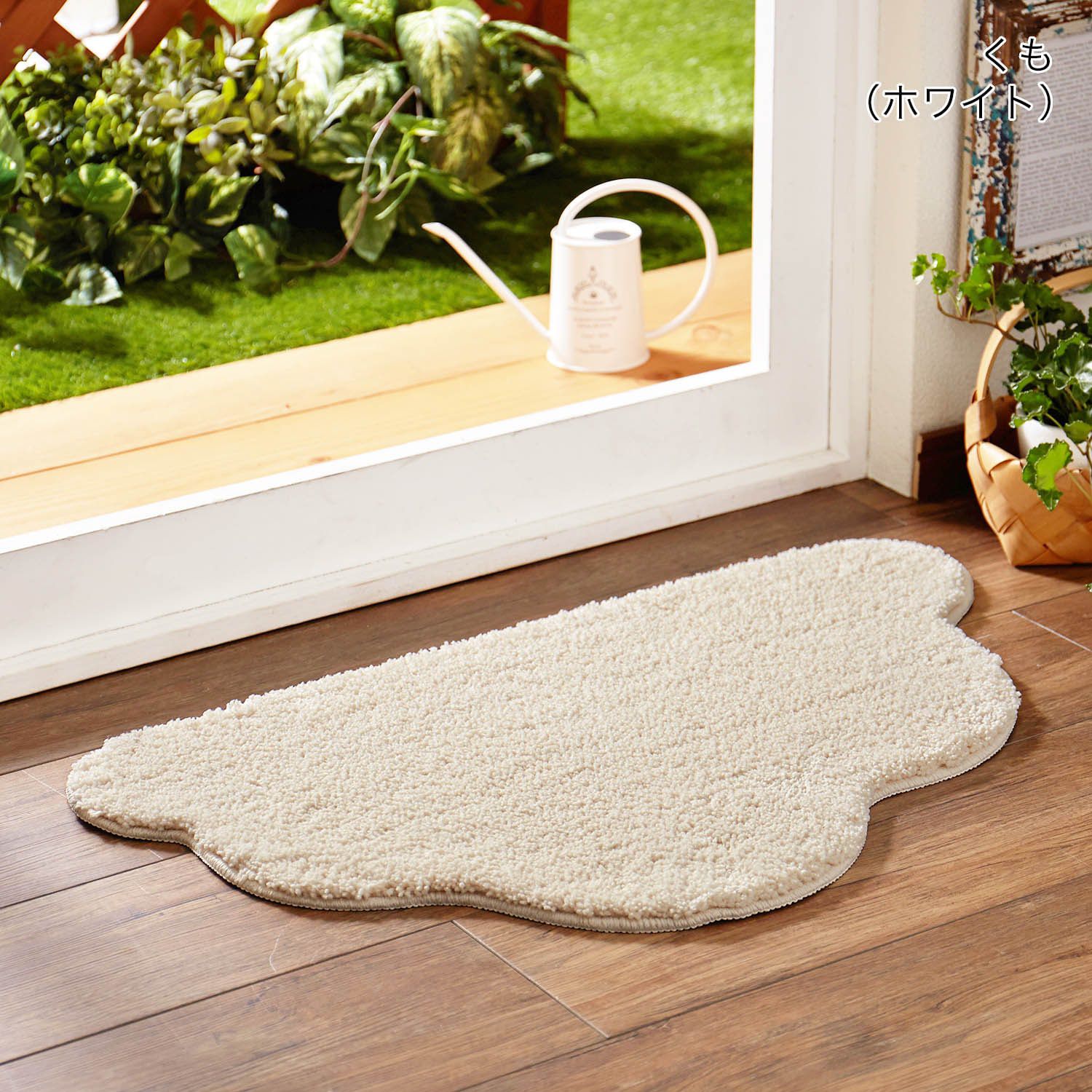 日本千趣會 - 療癒造型迷你腳踏墊-雲朵-白 (約45×75cm)