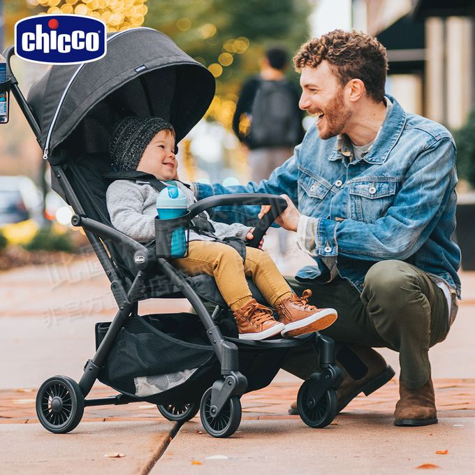 義大利 chicco - PRESTO魔術瞬收手推車-石墨黑