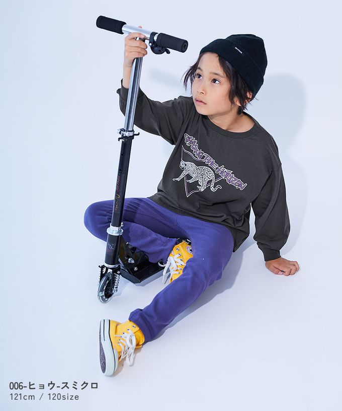 日本 devirock - 100%棉 定番印花寬版長袖上衣-國王牌-燕麥