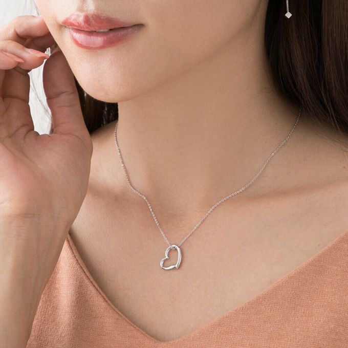 日本 Melody Accessory - 日本製 簡約典雅愛心造型項鏈-金