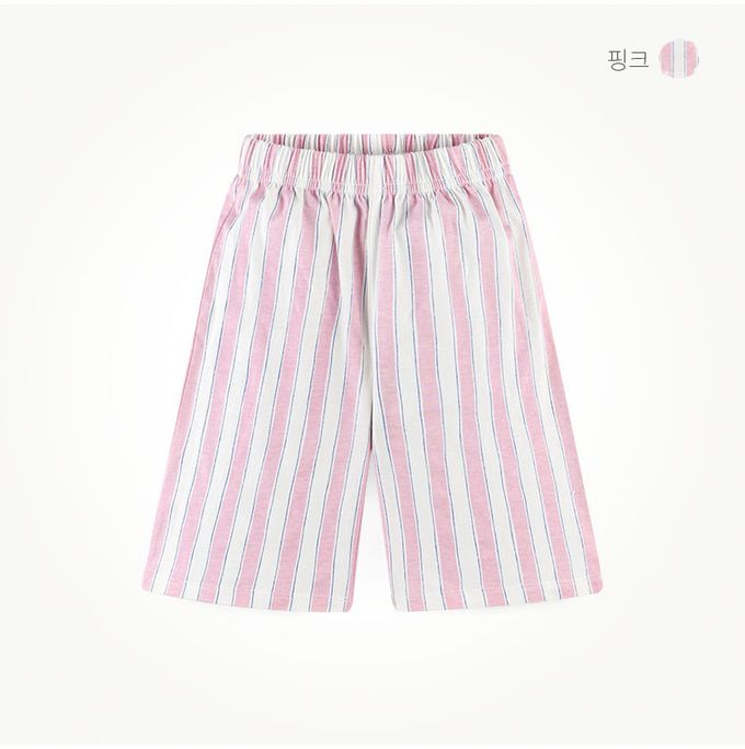 韓國 milk mile - 香蕉刺繡直紋背心套裝-黃X白