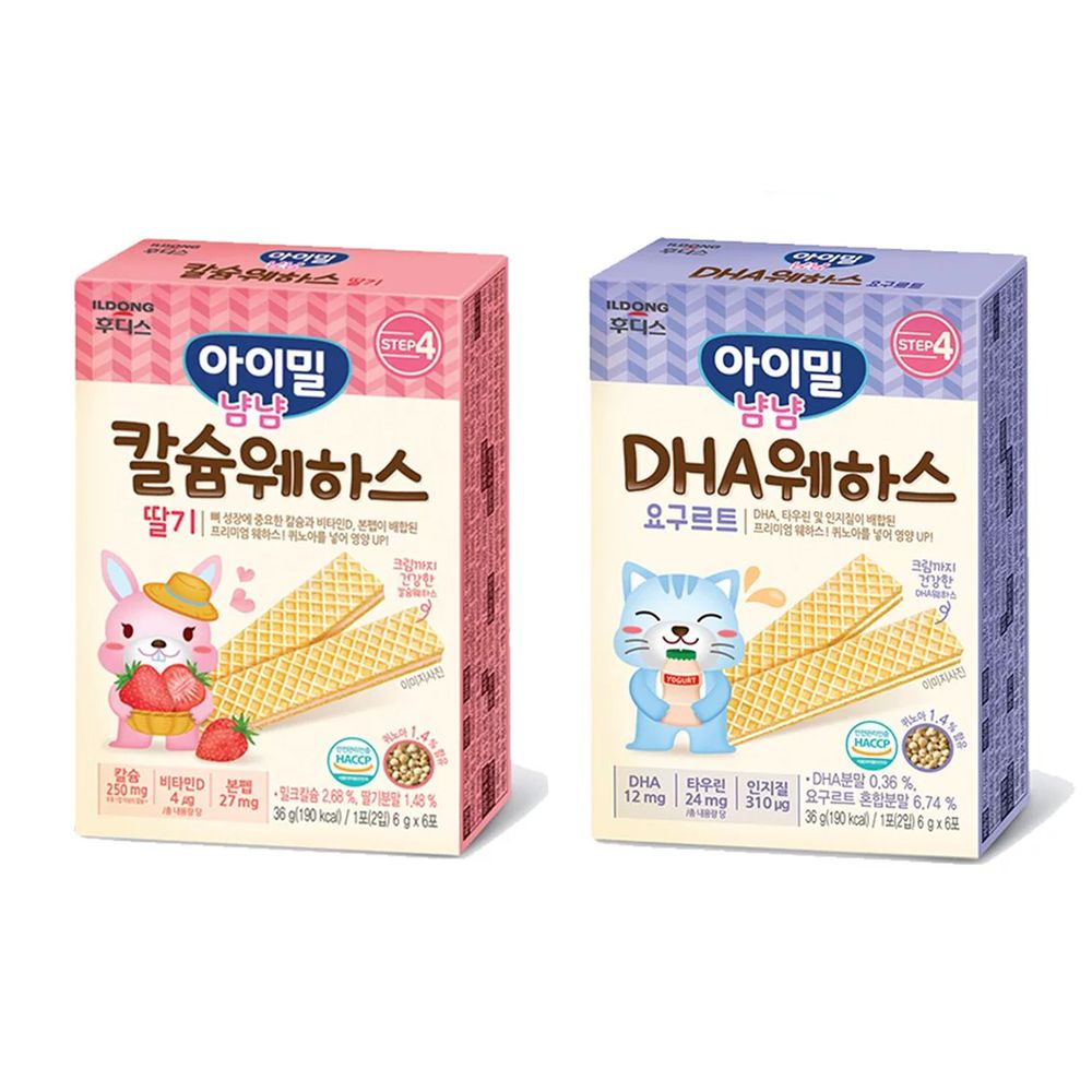 韓國Ildong Foodis日東 - 藜麥威化餅二入組-DHA優格*1+草莓*1