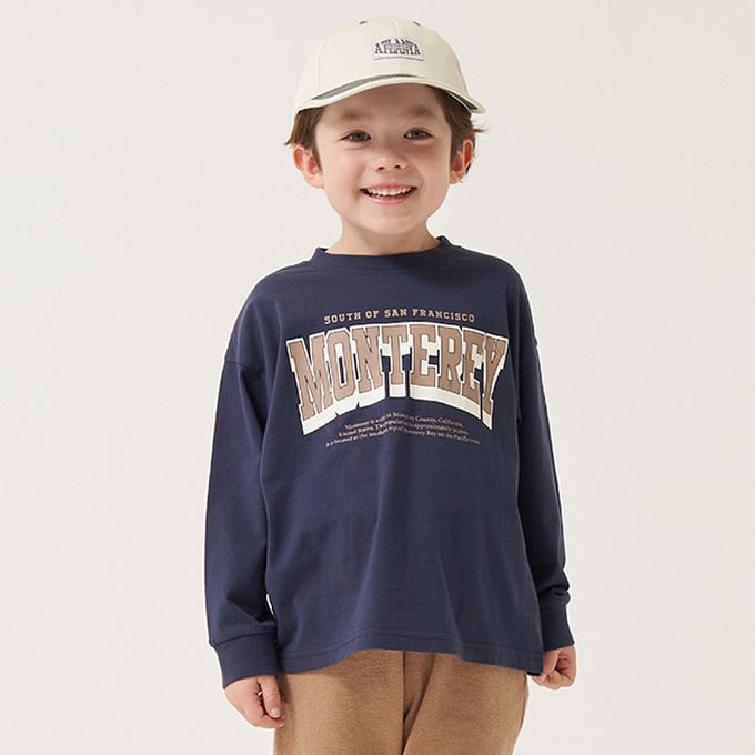 日本 b-ROOM - 休閒印花純棉長袖上衣-更好的我-橘