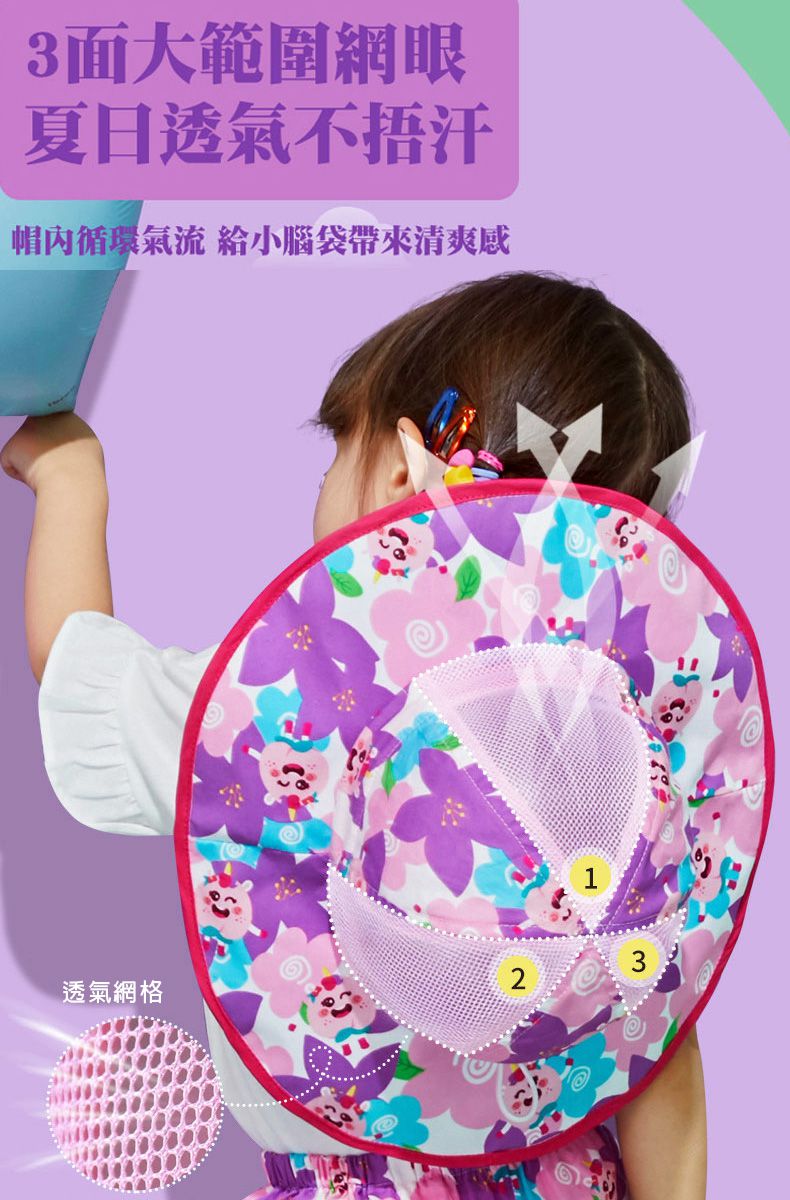 韓國lemonkid - 網眼渡假風遮陽帽-粉色蘋果