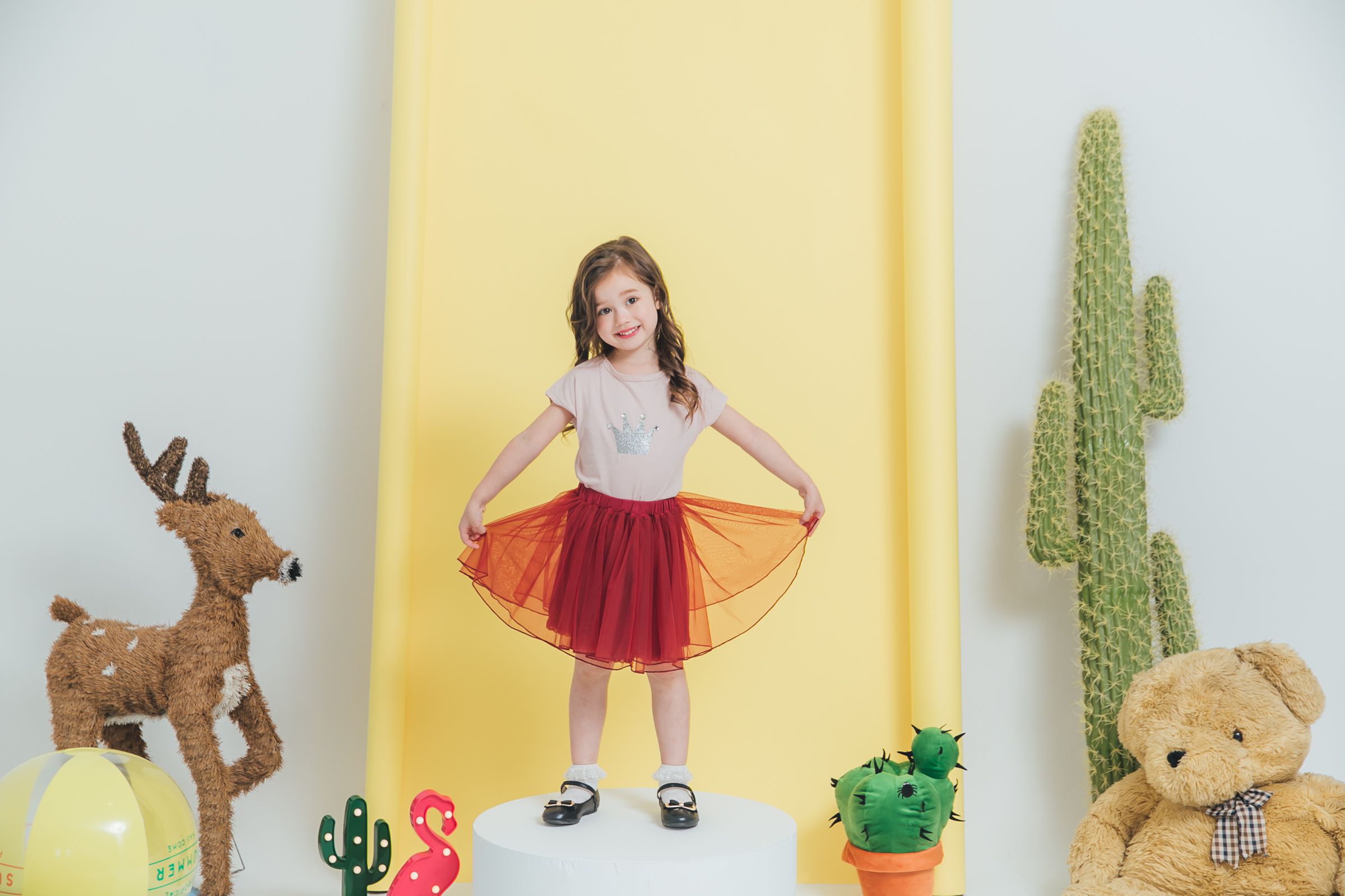 Peachy - 北鼻款*獨家訂製綿柔空氣紗裙-短裙款-性感酒紅