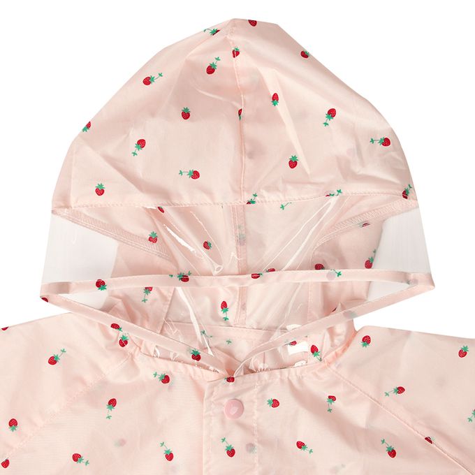 akachan honpo - 短斗篷式雨衣-水果-粉紅色 (80~95cm)