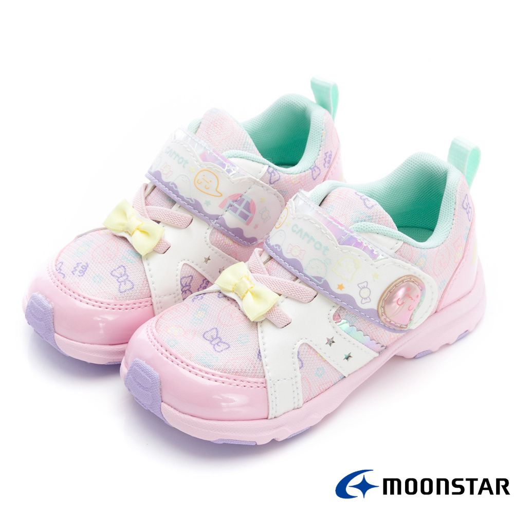 日本Moonstar月星頂級童鞋-玩耍系列-2E楦-23834(中小童段)-機能鞋-粉-15~18cm