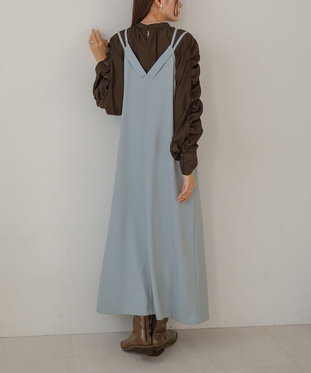 日本 Bab - 2WAY設計修身背心裙-水藍