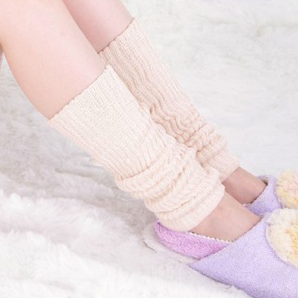 日本女裝代購 - 日本製 保暖襪套(絲綢添加)-長度38cm-氣質杏 (F)