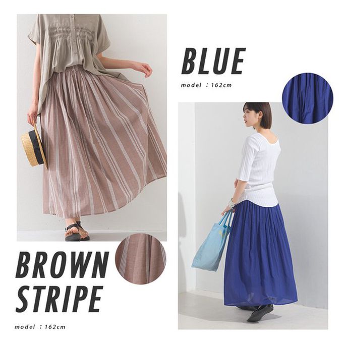 日本 OMNES - 100%印度棉 夏日透氣長裙-黑綠白花