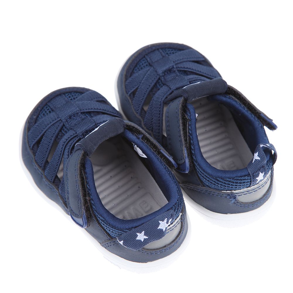 日本IFME - 海軍藍色星星寶寶機能水涼鞋-深藍色