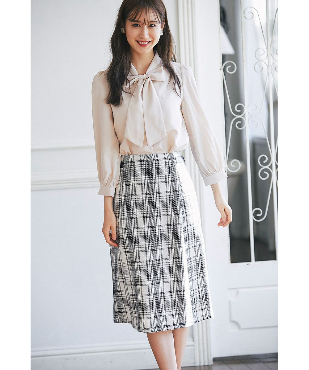 日本 tocco-closet - 蝴蝶紐結細針織上衣-天使白