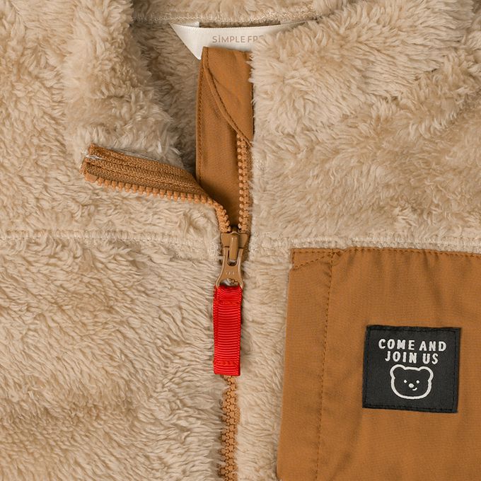 akachan honpo - 刷毛夾克-淺卡其色