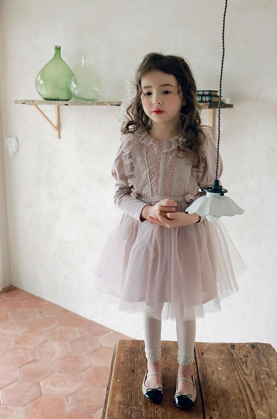 韓國 PuellaFLO - 雕花鏤空針織薄款內搭褲-藕粉