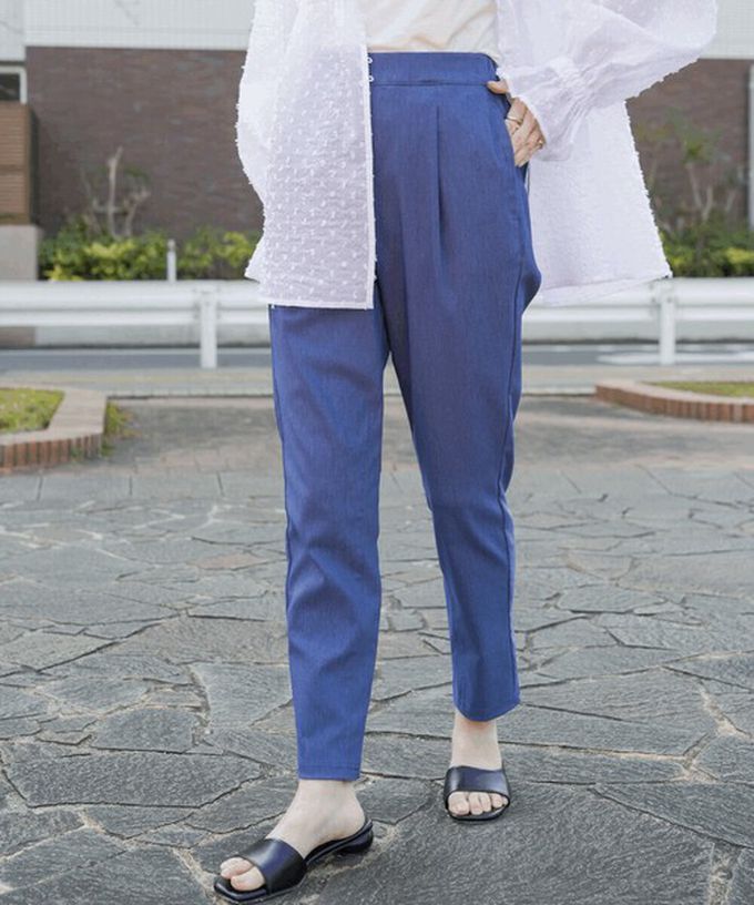 日本 Bab - 接觸冷感 UVcut定番美腳九分褲-葡萄紫