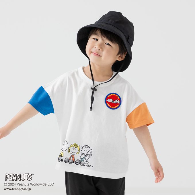 日本 Chil2 - Snoopy聯名 純棉短袖上衣-生氣史努比-奶油x綠
