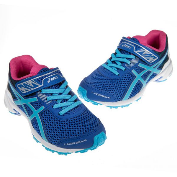 asics 亞瑟士 - 藍銀色競速兒童機能運動鞋