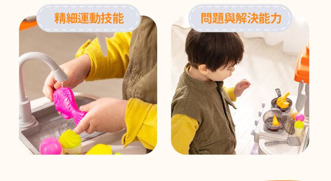 Kikimmy - 美式創意料理雙面廚房玩具-藍色