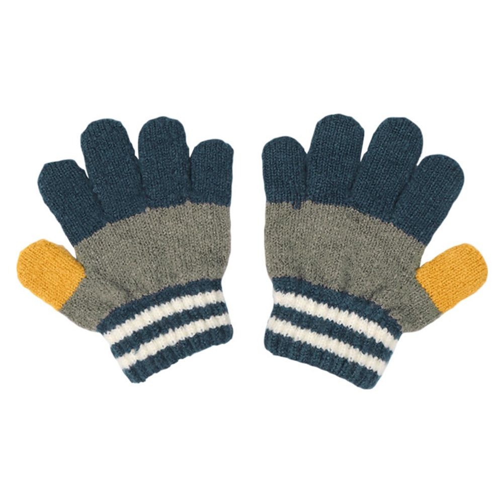 5指手套-拼接圖案-灰色