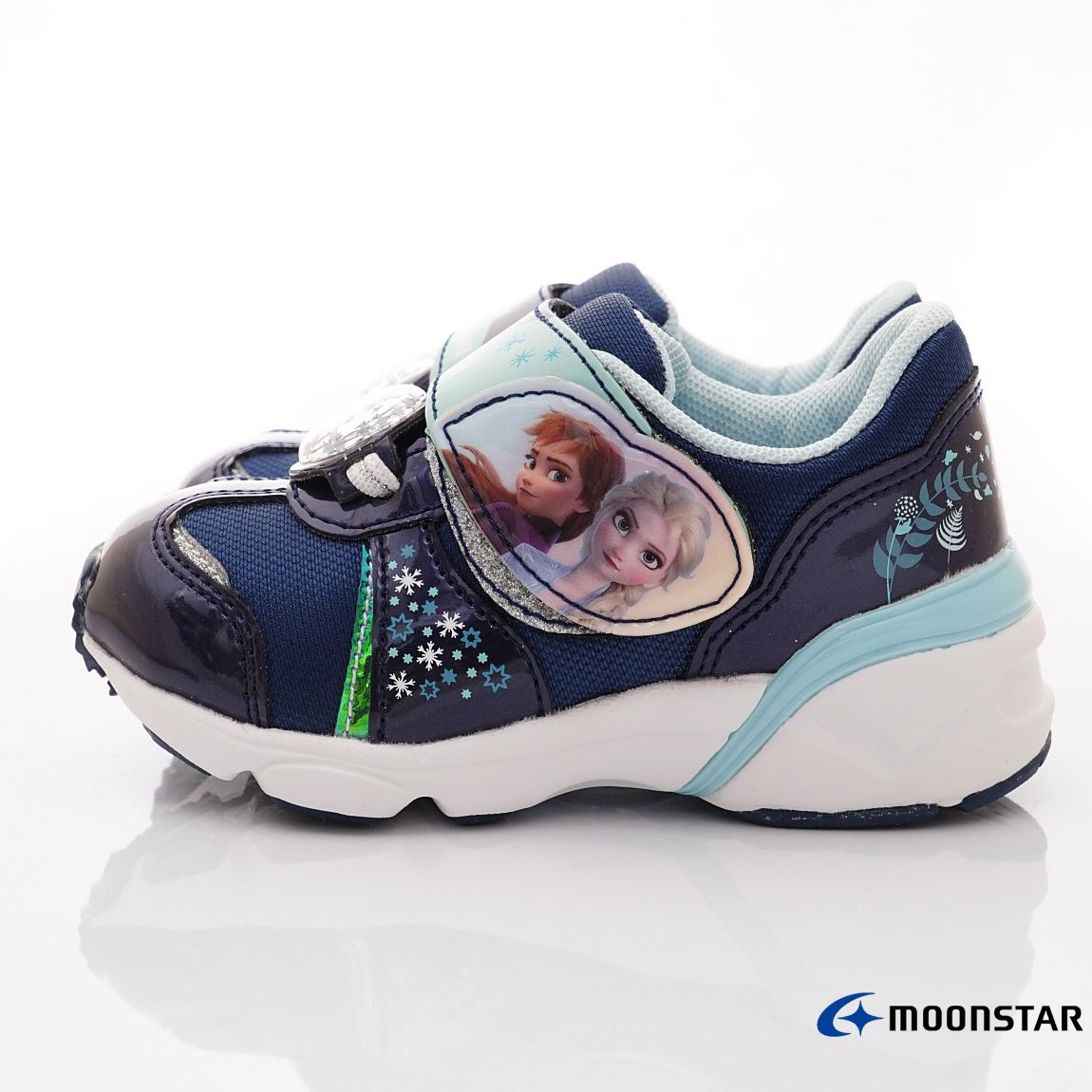 Moonstar日本月星 - 冰雪奇緣日本聯名機能款(中小童段)-運動鞋-深藍