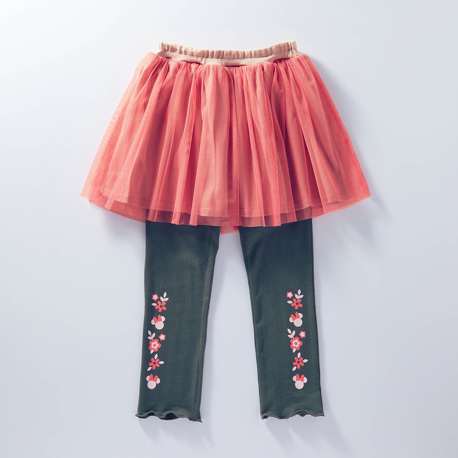 日本千趣會 - 聯名款 薄紗拼接印花內搭褲裙-粉紅