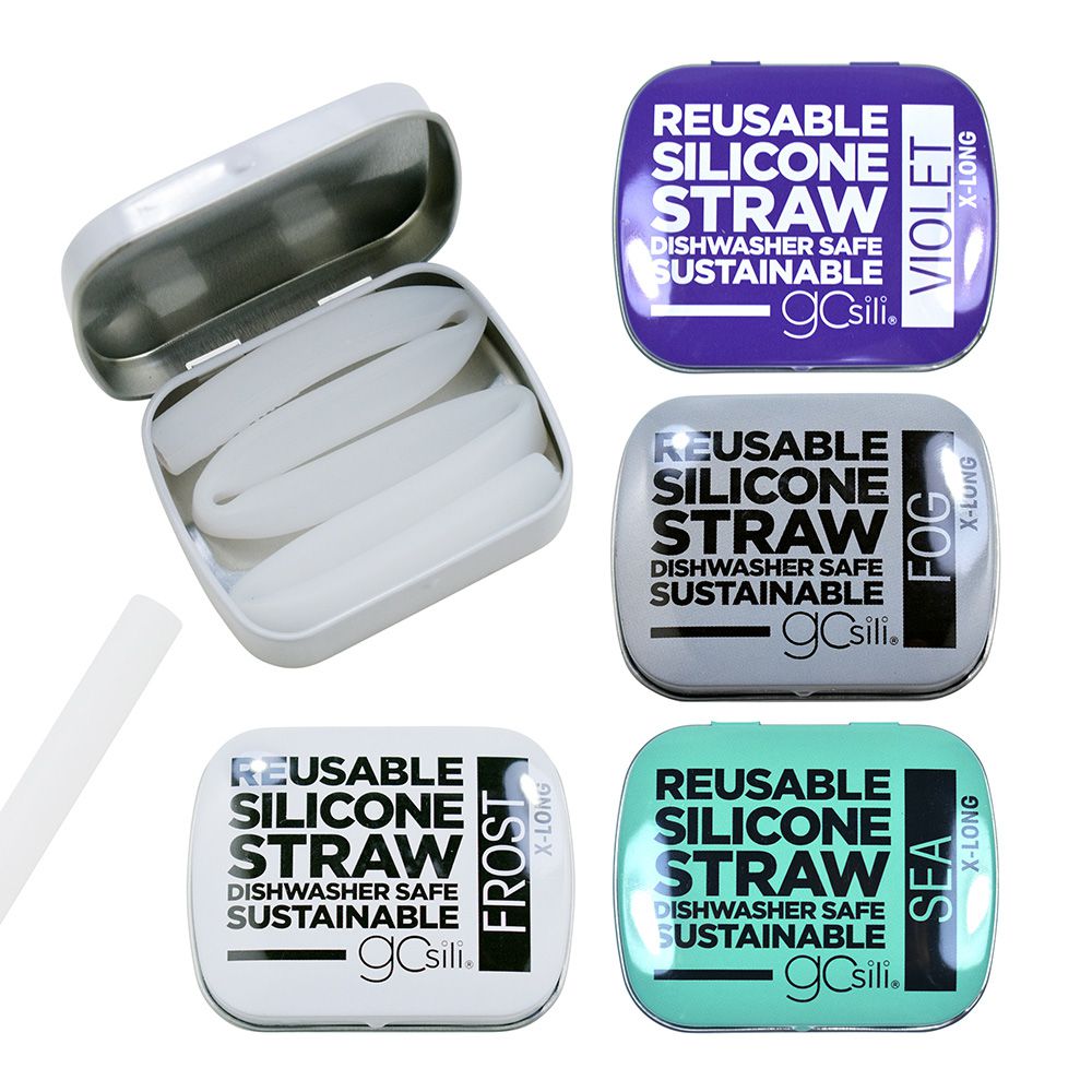 美國GoSili - 矽膠吸管隨行27cm-Violet-附鐵盒-紫羅蘭
