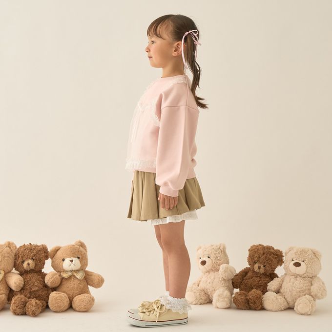 日本 Lycee mine - 夢幻蕾絲吊帶縮口長袖上衣-藍