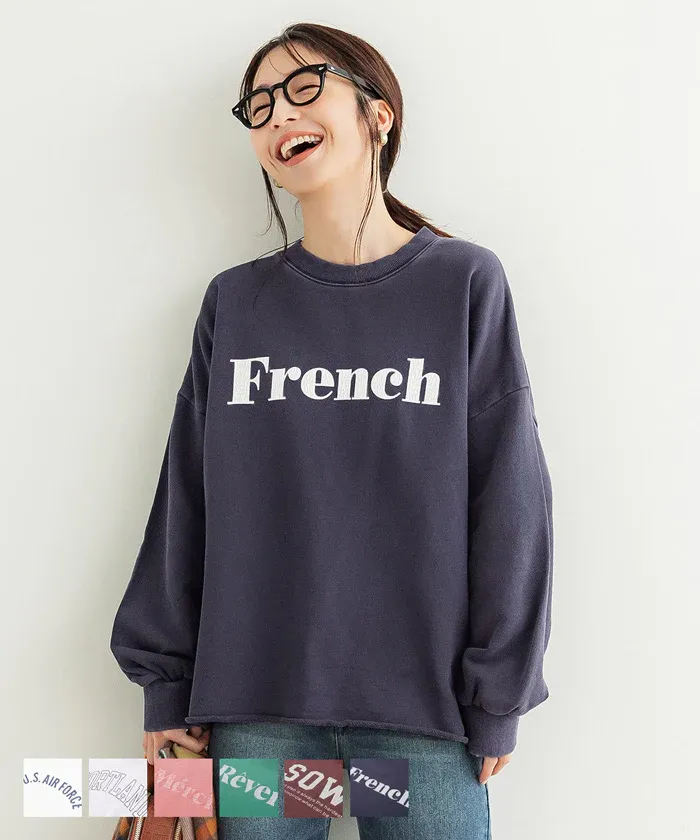 日本 COCA - 定番美式復古LOGO大學T-大人-肉桂棕