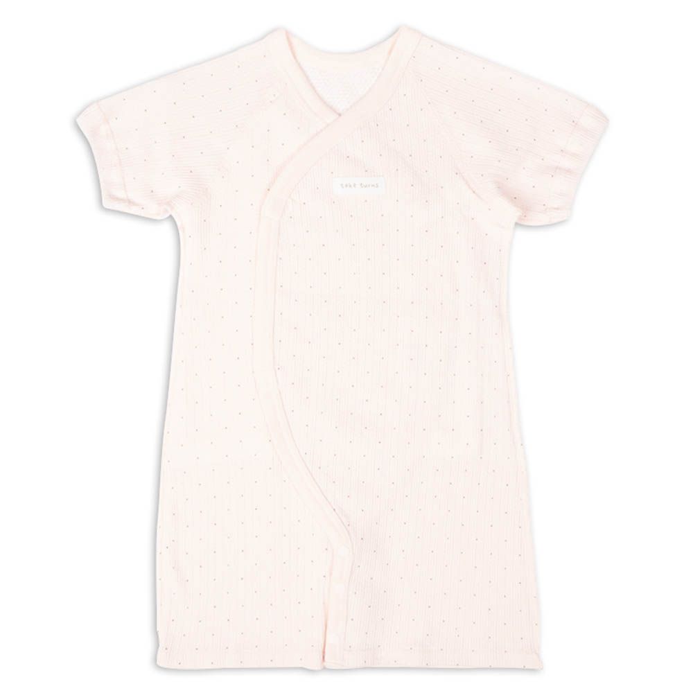 短袖連身衣-附內衣-淺卡其色 (50~60cm)