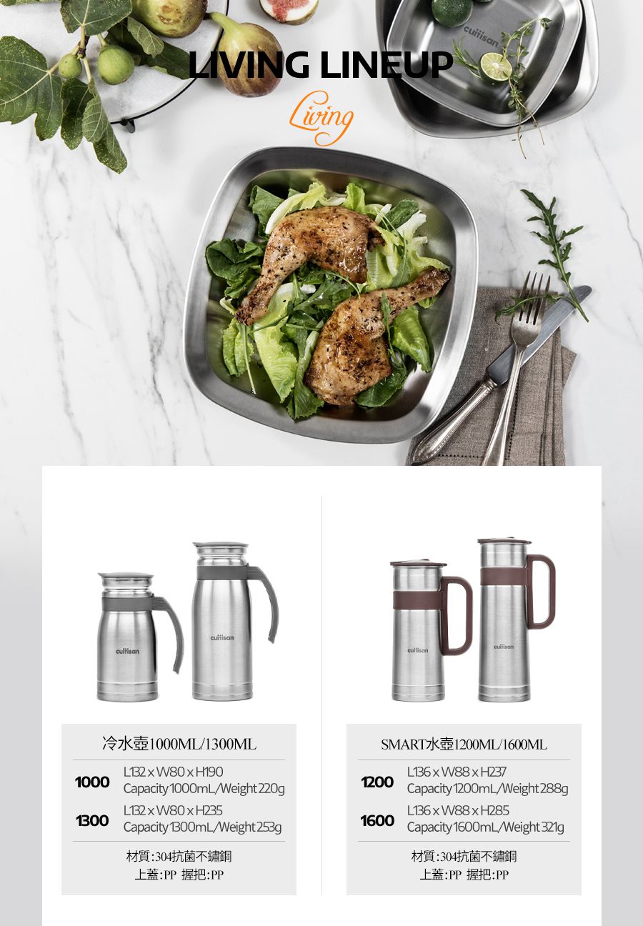 韓國 CUITISAN 酷藝師 - 304可微波不鏽鋼方形調理盤三入組-藝匠系列-450ml*1+800ml*1+1700ml*1