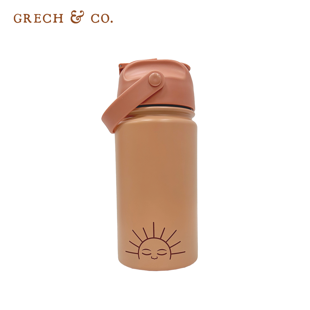 丹麥Grech&Co. - 不鏽鋼吸管水壺-夕陽粉 (420ml)