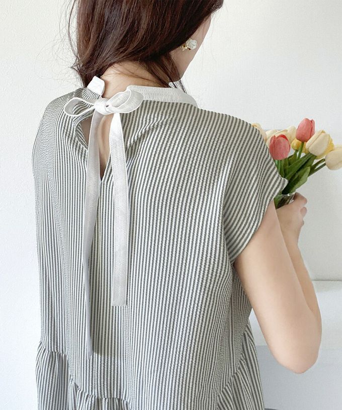 日本 Classical Elf - 襯衫式A字甜美法式袖洋裝-米杏